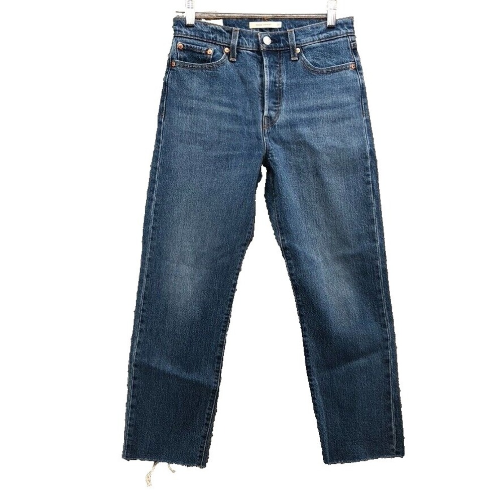 Levis Premium Wedgie Straight Jeans Womens 26 2 Red Tab Mid Rise Denim Button